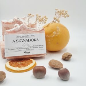 Savon à l’huile d’amande douce Corse – Pamplemousse & Népita | Signadora 120g et 60g